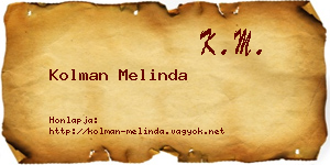Kolman Melinda névjegykártya